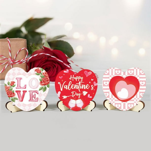 Decoración del Día de San Valentín BLESIY 3x de Corazón Estilo B