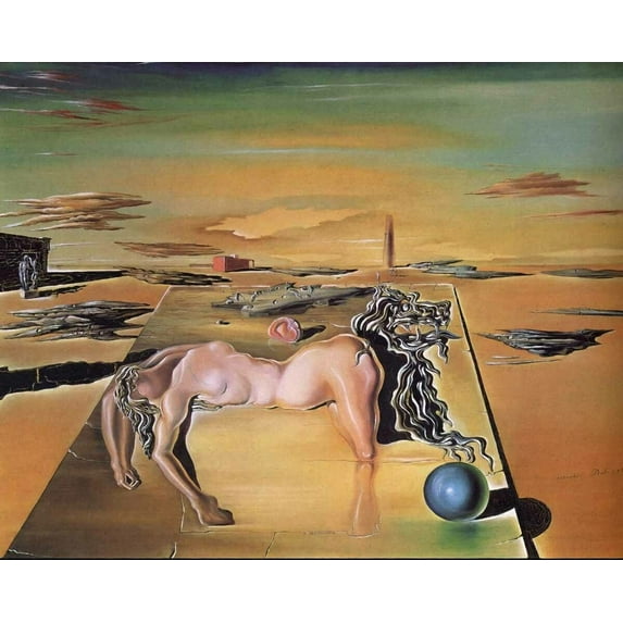 "Dali- Invisible Sleeping Woman, Horse, Lion - Canvas OR Print Wall Art"