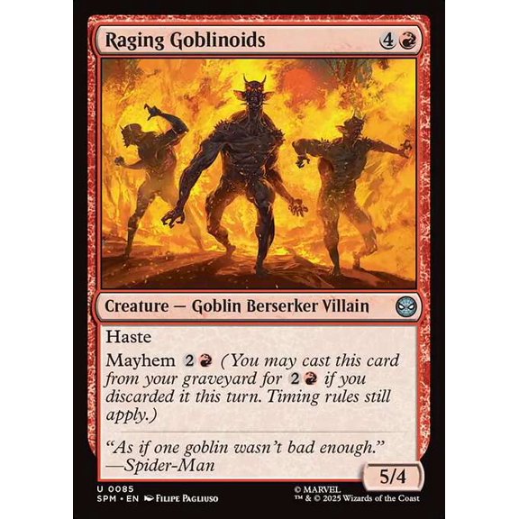 MtG Marvel's Spider-Man Uncommon Raging Goblinoids [FOIL] #85