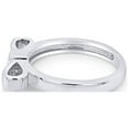 thumbnail image 3 of AFFY Round Shape White Natural Diamond Accent Ribbon Bow Ring In 14k White Gold Over Sterling Silver Ring Size-8.5, 3 of 6