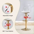 thumbnail image 5 of StnTalk Adjustable Swivel Bar Stools with Backs, Set of 2 Clear Barstool with Footrest, Modern Counter Height Chairs with White PU Cushion & Gold Metal Legs for Kitchen Island Bar Pub, 5 of 7