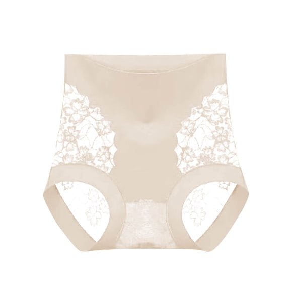 Fewfanhot Women's Lace Mesh Shapewear High Waisted Tummy Control - Breathable Elastic Seamless Panties Postpartum Briefs Full Coverage Underwear