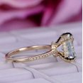 thumbnail image 3 of HeartsAndYou 2ct Natural Aquamarine Diamond Engagement Ring Hidden Halo 14k SOLID Yellow Gold, 3 of 9