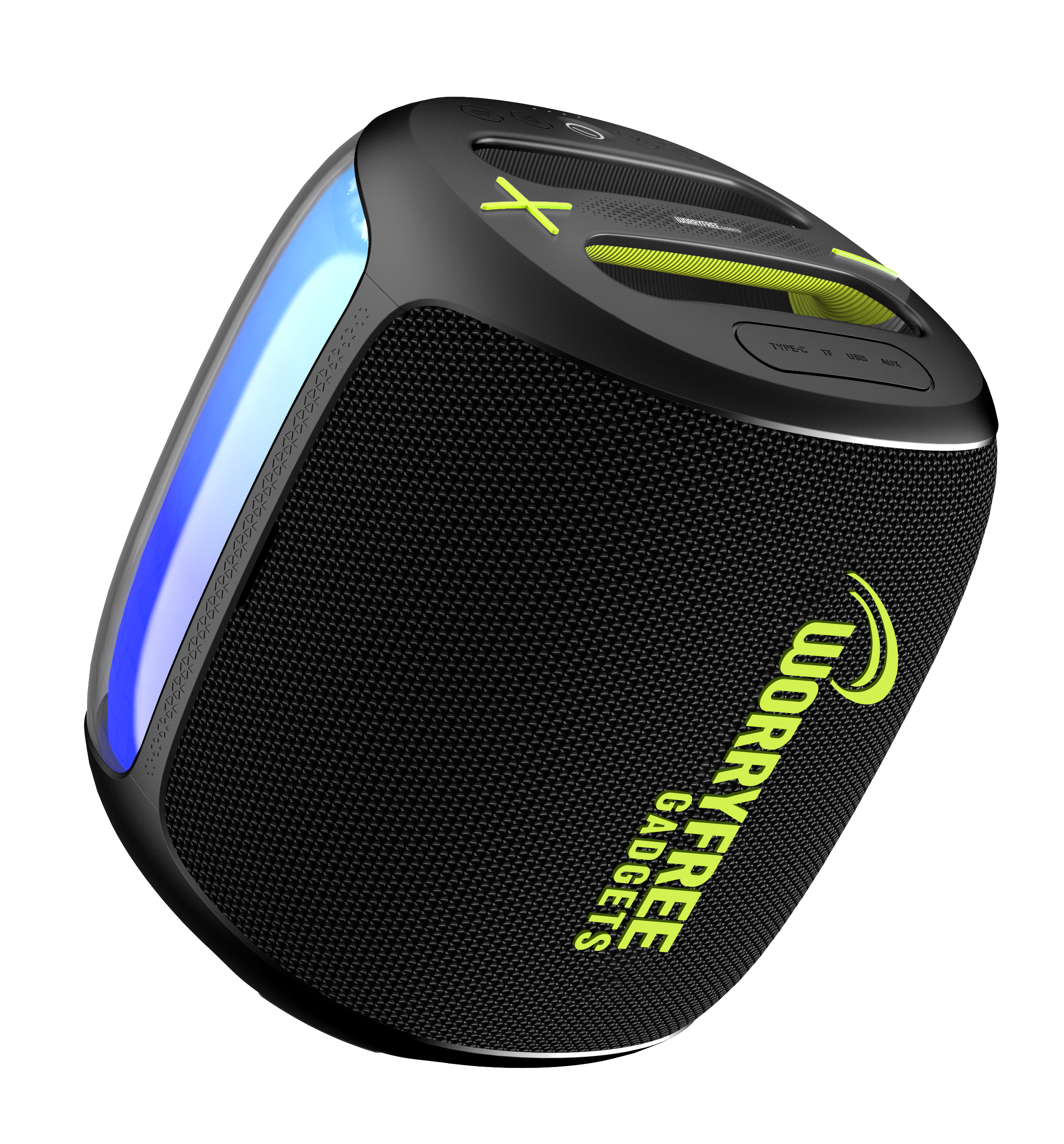 100W Portable Bluetooth Party Speaker with Two Microphones, Tripod stand LED Lights