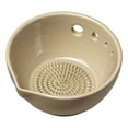 thumbnail image 3 of 5-Hole Herb Leaf Stripper with Garlic Grinding Bowl & Spout, All-in-One Kitchen Tool for Mincing, Juicing & Easy Pouring, Practical Gadget for Home Cooking & Easter Meal Prep, 1.57*2.76in, Beige, 3 of 6