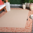 thumbnail image 2 of Safavieh Courtyard Regent Oriental Indoor/Outdoor Area Rug, Natural/Terracotta, 4' x 5'7", 2 of 14