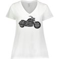 thumbnail image 3 of Inktastic Distressed Motorcycle Women's Plus Size V-Neck T-Shirt, 3 of 5