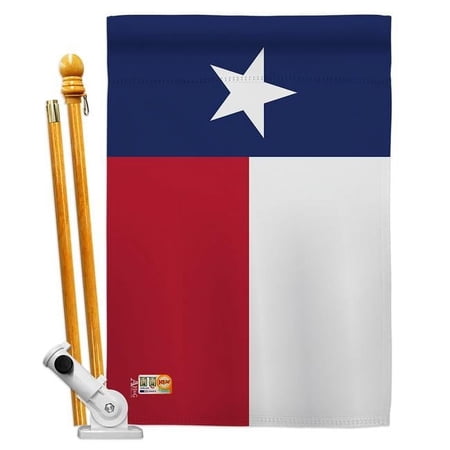 Americana Home & Garden AA-SS-HS-140544-IP-BO-D-US18-AG 28 x 40 in. Texas States Impressions Decorative Vertical Double Sided House Flag Set & Pole Bracket Hardware Flag Set