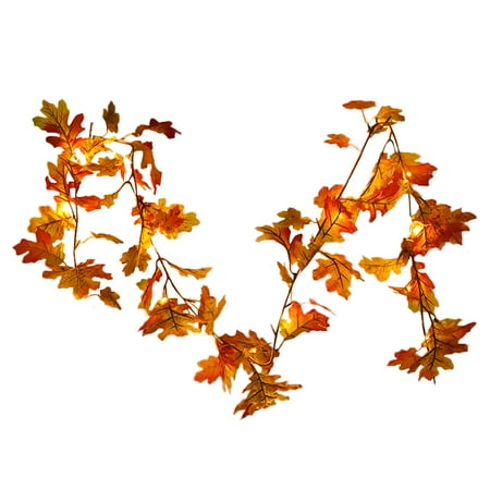 Thanksgiving Decorations Lighted Fall Garland 2m 20 Led Maple Leaf