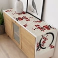 thumbnail image 6 of Cherry Blossom Table Runner Asian Japanese Red Plum Flower Retro Beige Tablerunners 14 x 72 Inch, Table Decorations Tabletop Scarf for Summer Gathering Holiday Farmhouse Kitchen Dining Decor, 6 of 8