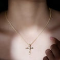 thumbnail image 5 of Rosec Jewels Lab Diamond Cross Necklace (EF-VS Quality) Unisex Cross Pendant with Chain - Ready to Gift for Christmas, 10K Yellow Gold, 5 of 8