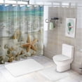 thumbnail image 7 of Orinice Ocean Beach Shower Curtain Tropical Seaside Shell Starfish Sunset Summer Sea View Nature View Bathroom Decorative Fabric Curtains with Hooks 36x72, 7 of 7