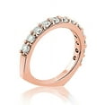 thumbnail image 2 of Ladies Thin Round Diamond Wedding Band 14k Flat Bottom Rings (Rose Gold Size 9.5), 2 of 3