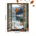 thumbnail image 3 of Qisvanset 12x16 Inch 2D Flat Framed Canvas Art, Golden Glow Rabbit Pair Cozy Farmhouse Romantic Nature Home Wall Art, 3 of 5