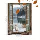 thumbnail image 3 of Qisvanset 12x16 Inch 2D Flat Framed Canvas Art, Golden Glow Rabbit Pair Cozy Farmhouse Romantic Nature Home Wall Art, 3 of 5