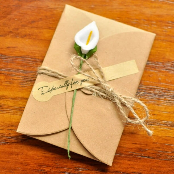 20 Tarjetas De Felicitación De Flores Secas Hechas A Mano Co