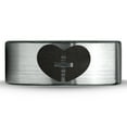 thumbnail image 2 of Tungsten Religious Cross Heart Love Band Ring 8mm Men Women Comfort Fit Brushed Gray Flat Cut Black Polished, 2 of 4