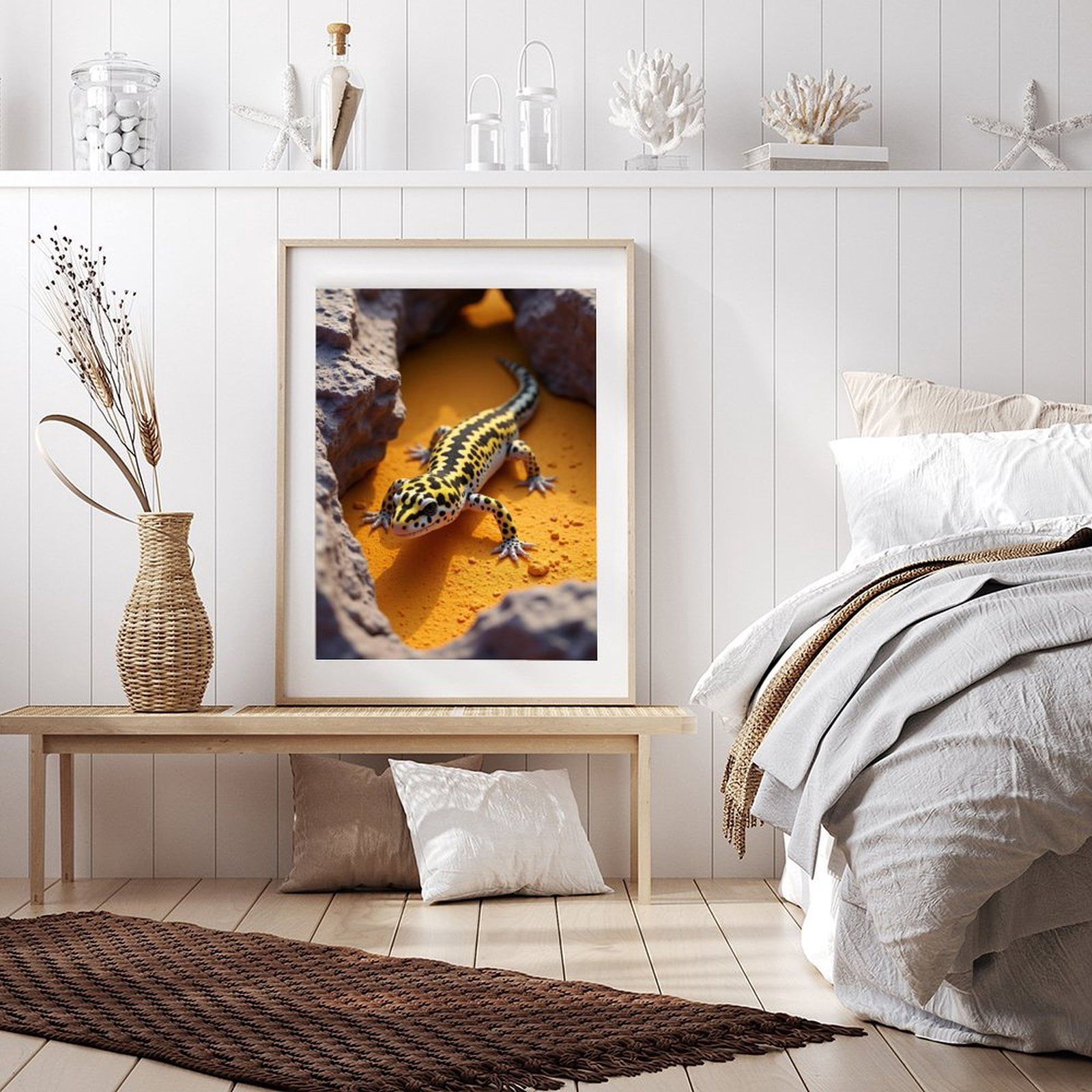 Diamond Art Kit for Adults, Yellow Spotted Lizard On Rocks Diamond Painting for Adults Beginners, DIY Diamond Art Painting Kits, 5D Diamond Painting Crafts for Home Decor 12x16 Frameless