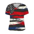 thumbnail image 4 of Fiudx Camisetas para Mujer Tops con Cuello En V de Manga Corta Estampados Del Día de La Independencia para Mujer, 4 of 4