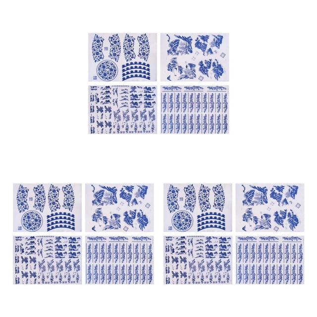 Yuarrent Calcomanía de cerámica de estilo oriental para manualidades Porcelana artesanal para porcelana Calcomanía de papel de porcelana Type1 NO1