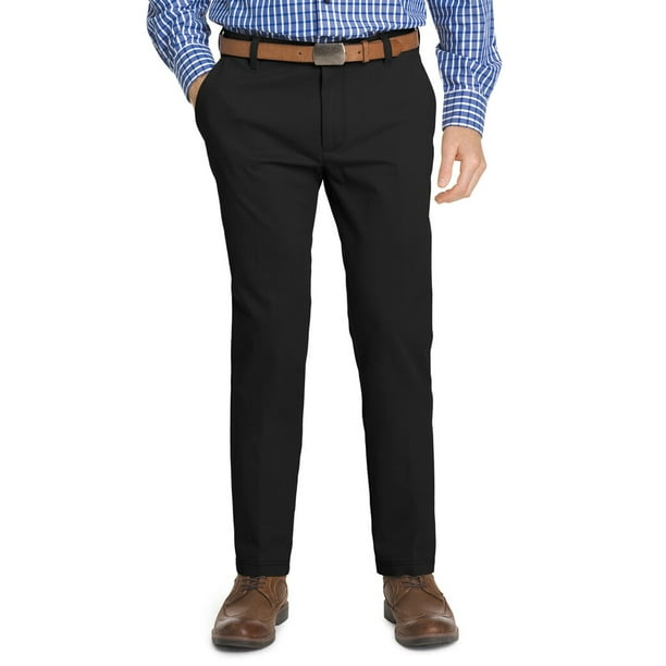 IZOD - Men's IZOD Slim-Fit Performance Stretch Flat-Front Pants Black - Walmart.com - Walmart.com