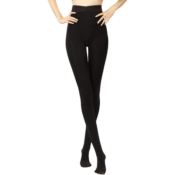CoCopeaunt Women Winter Warm Fleece Lined Tights with Control Top Sheer Tummy Control Fake Translucent Pantyhose Opaque Legging