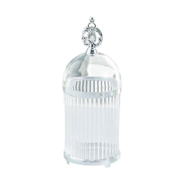Tarro de almacenamiento Tenedor Contenedor de almacenamiento Decoración del hogar con tapa Cuchara de café Tenedor de postre borde plateado transparente