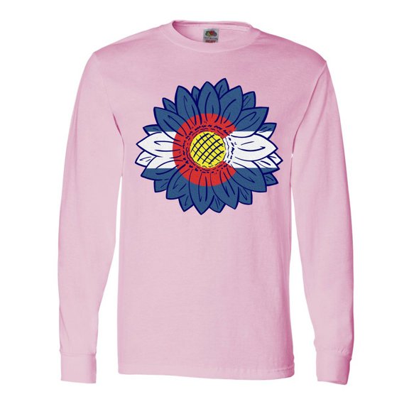 Inktastic Colorado Flag Sunflower Long Sleeve T-Shirt