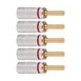thumbnail image 2 of Audio Banana Plug, Serrated Banana Plug Prevent Short Circuit  For Siding For 12 AWG To 18 AWG Speaker Wire Red, 2 of 8