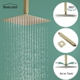 thumbnail image 5 of Boyel Living 10 Inch Shower System Ceiling Mount Shower Head with Single-Handle 1-Spray Patterns Handheld Shower Faucet and Bathroom Tub Shower Set in Brushed Gold (Valve Included), 5 of 7