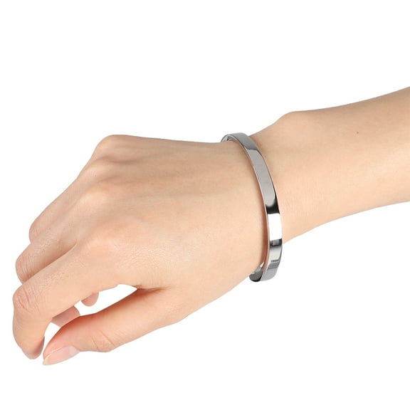 LYUMO Pet Dog Cat Urn Bracelet Cremation Bangle Jewelry Ashes Keepsake Memorial Locket Titanium Steel Silver