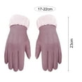 thumbnail image 6 of Womens Winter Suede Gloves With Touch Screen Texting Finger Wool Lined Windproof Warm Fashion Dress Gloves, 6 of 8