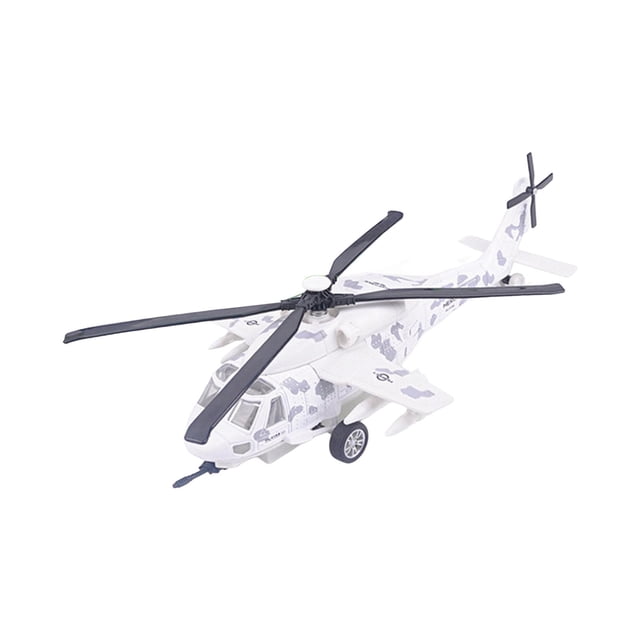 BELOVING Aircraft Helicopter Toy Model Desktop Decor Pull Back Airplane Toy White