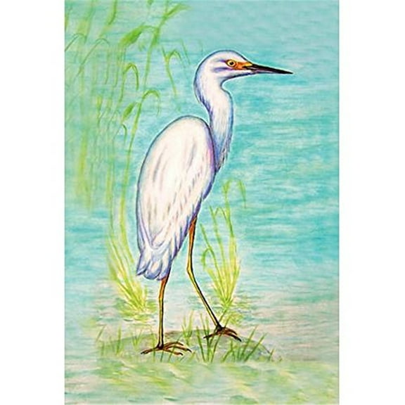 Betsy Drake  Snowy Egret 12.5x18-inch Flag