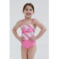 thumbnail image 2 of Barbie Fashionable Tie Shoulder Vibrant Sublimation Print One-Piece Swimsuit (Girl's) 5, 2 of 5