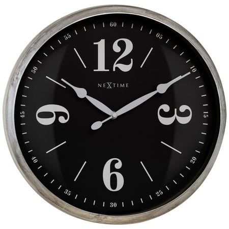 15 NEXTIME Silent Classic Wall Clock (SILVER/BLACKFACE)