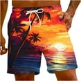 thumbnail image 2 of Nrmvnmi Men's Hawaiian Beach Shorts Elastic Waist Drawstring Lightweight Summer Casual Shorts with Pocket Father's Day Gifts For Dad ,4th of July Gifts for Men, 2 of 6