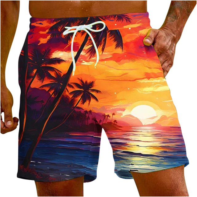 Pantalones Cortos para Hombre Atléticos Pantalones de Playa de Impresión Especial, Pantalones Cortos Atléticos de Poliéster Elásticos para Hombres