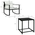 thumbnail image 7 of 3 Piece Patio Furniture Set, Outdoor Rocking Chairs Set of 2 with Coffee Table, Patio Bistro Set Patio Rocking Chair Oversize Rattan Conversation Sets for Garden, Balcony, Backyard, 7 of 7