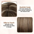 thumbnail image 3 of Phocas 10-Inch Glueless Short Bob Wig with Bangs for Women - Synthetic Natural Brown Mixed Highlight Blonde Everyday Wear Wig, 3 of 10