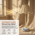 thumbnail image 3 of HAHUT Rattan Table Lamp, LED Rechargeable Cordless Boho Woven Desk Lamp with 3 Color Temperature Touch Control Dimmable for Living Room Bedroom Wedding Decor (Beige), 3 of 10
