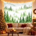 thumbnail image 3 of Atmospheric Forest Evergreen with Trees Soft Painterly Layered, Serene Watercolor for Plant Lovers, Botanical Wall Art, Graduation Gift, Tapestry Wall Hanging for Bedroom and Dorm, 3 of 7