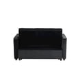 thumbnail image 4 of Lilola Home 53.5"W Black Velvet Convertible Sleeper Loveseat with Tufting, 4 of 10