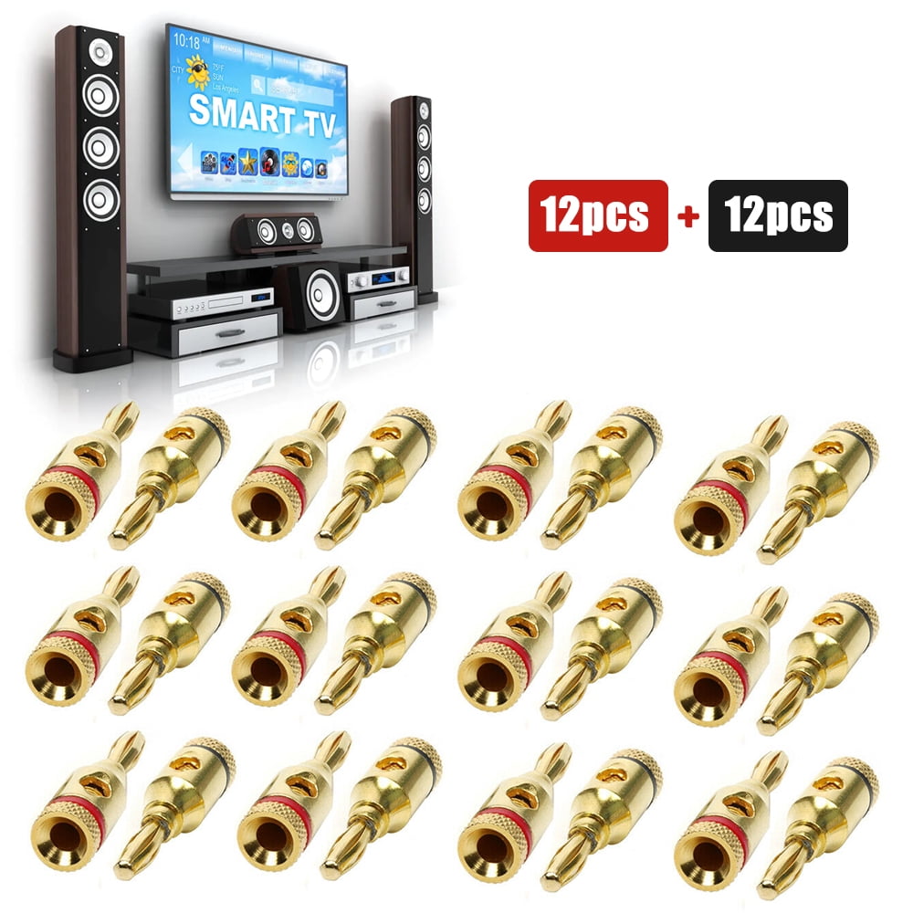 TV Video & Audio Accessories,Video Cables & Interconnects 24Pcs 24K Gold Banana Plug Plugs Audio Speaker Wire Cable Connector TV Video & Audio Accessories,Video Cables & Interconnects 24Pcs 24K Gold Banana Plug Plugs Audio Speaker Wire Cable Connector