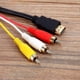 thumbnail image 3 of Hdmi To Rca Cable - 1.5m 5 Feet Hd 1080p Hdmi Male To 3 Rca Av Audio Video Converter Cable Cord Adapter, 3 of 4