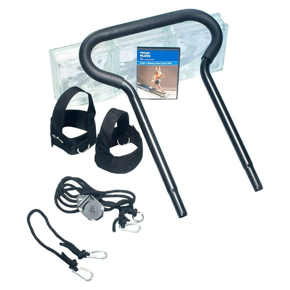 Total Gym Pilates Kit w/ DVD, Toe Bar, Leg Accessories & Ankle Cuffs, Black