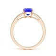 thumbnail image 2 of ANGARA Natural Cushion 1.6 ct Tanzanite Split Shank Ring with Diamonds in 14K Rose Gold for Women (Size-8x6mm) | December Birthstone, Anniversary, Jewelry Gift for Women | Natural Tanzanite Ring, 2 of 7