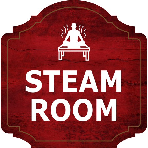 Heritage Plus Steam Room Wall or Door Sign | Office Warning Signage - Medium