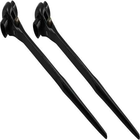 

CSBRST High-Quality Reliable and Professional Double-Ended Black Hexagon Scaffold Quick Ratcheting Wrench Tools - Efficient 2-Pack of Pointed Tail Socket Ratchet Spanners for Precision