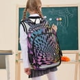 thumbnail image 7 of FORMRS Unisex School Backpack 17" Student Travel Bag with Laptop Compartment, Pink Wavy Plaid, 7 of 7